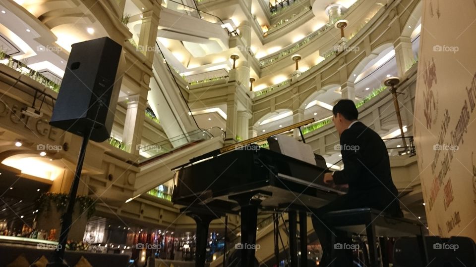 piano show . in the middle of foyer