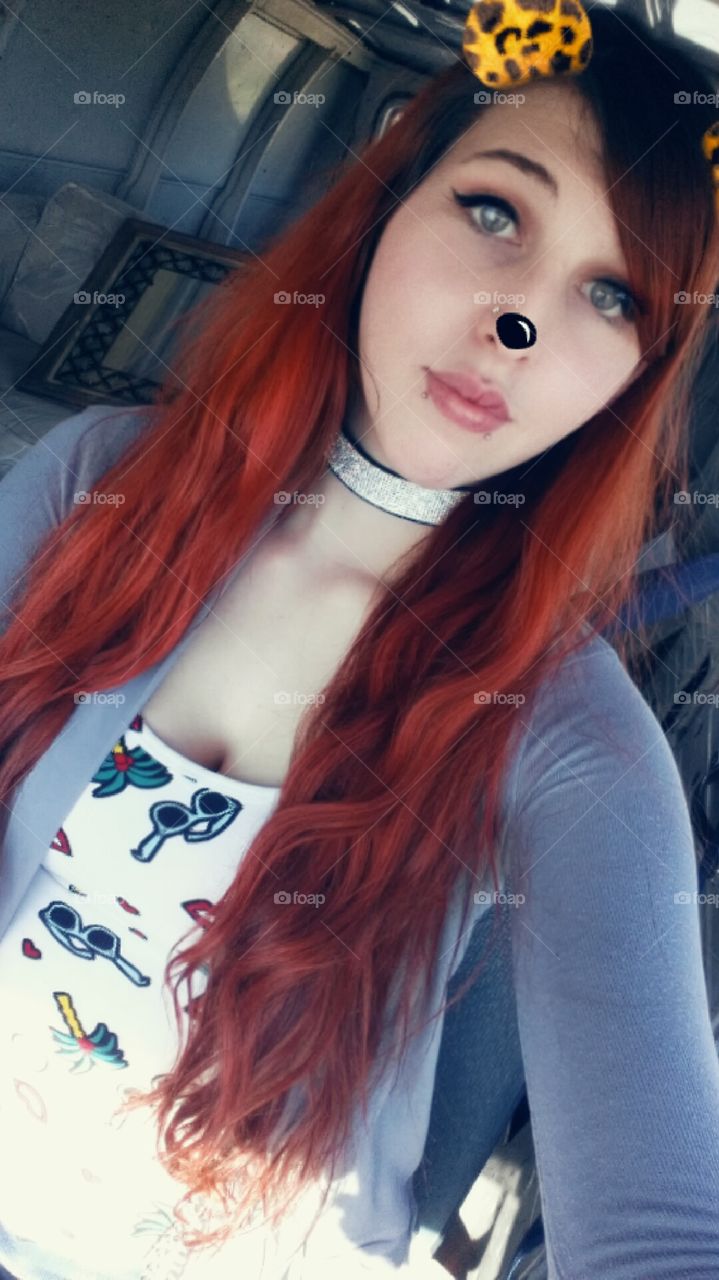 Fire red hair