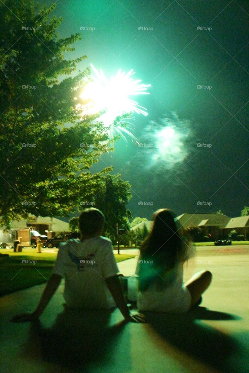 Teen Couple Fireworks