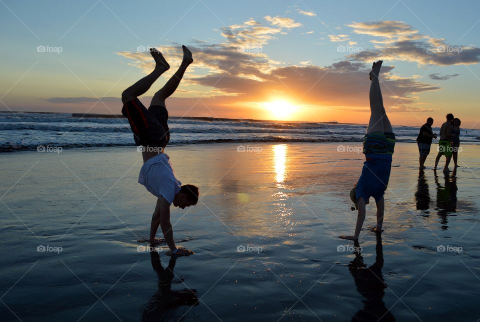 Sunset gymnastics in Nicaragua 