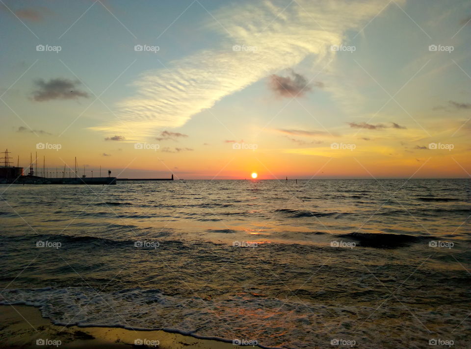 Sunset, Water, Beach, Dawn, Ocean