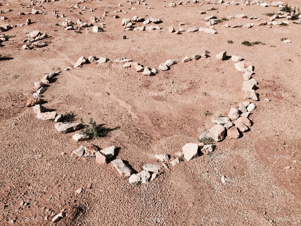 Heart made from stones 