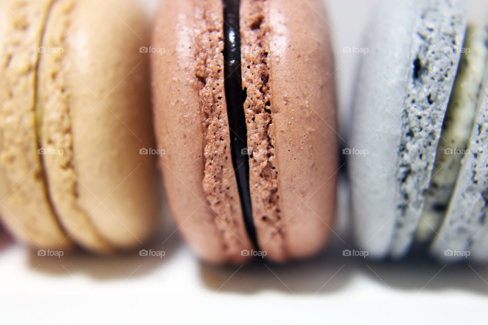 Sweet macro shot on macarons. 