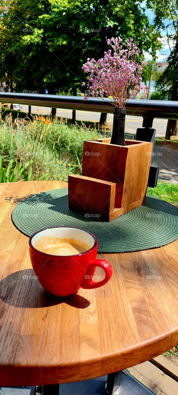 cafe table on the street