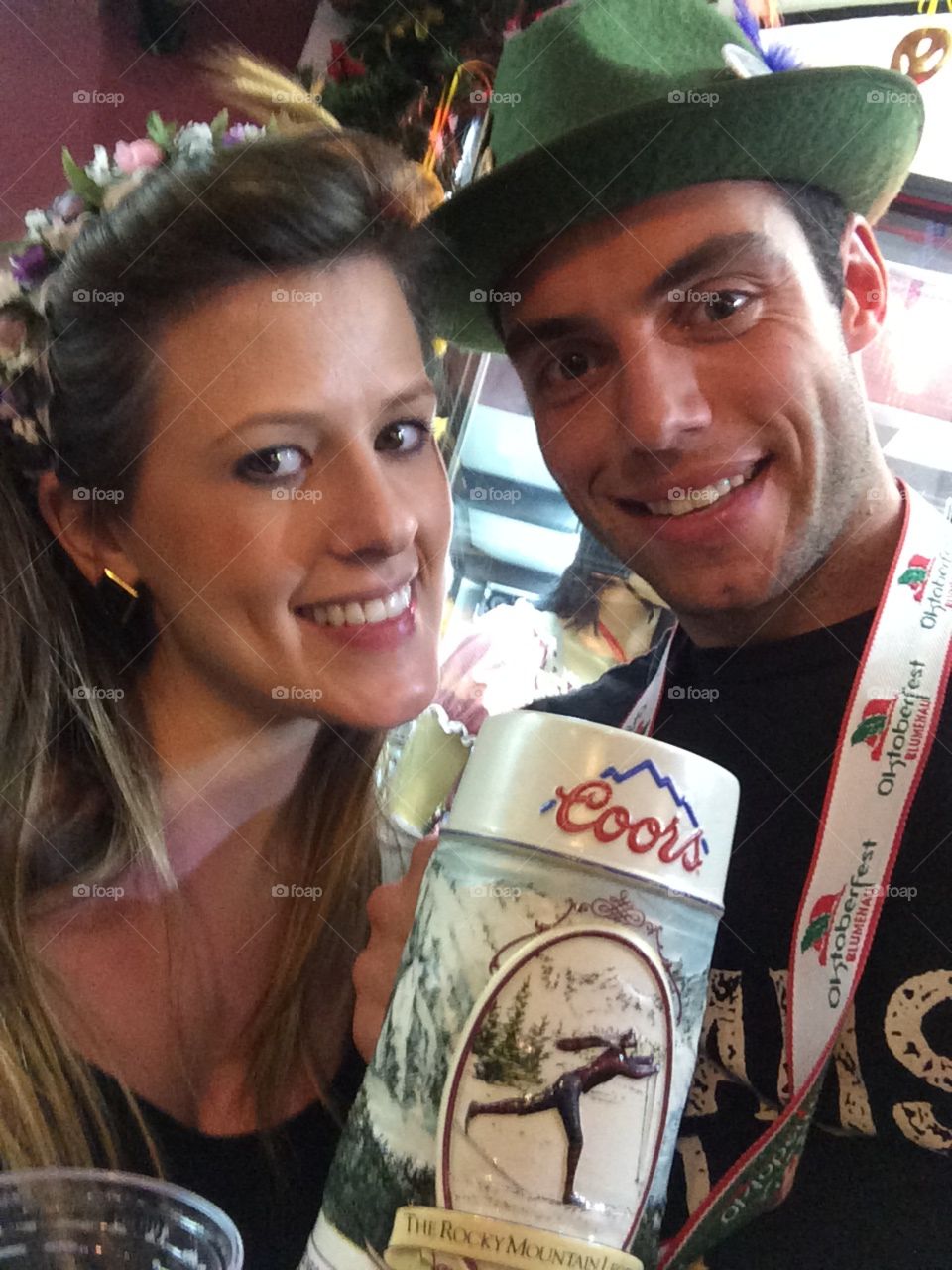 A couple at oktoberfest