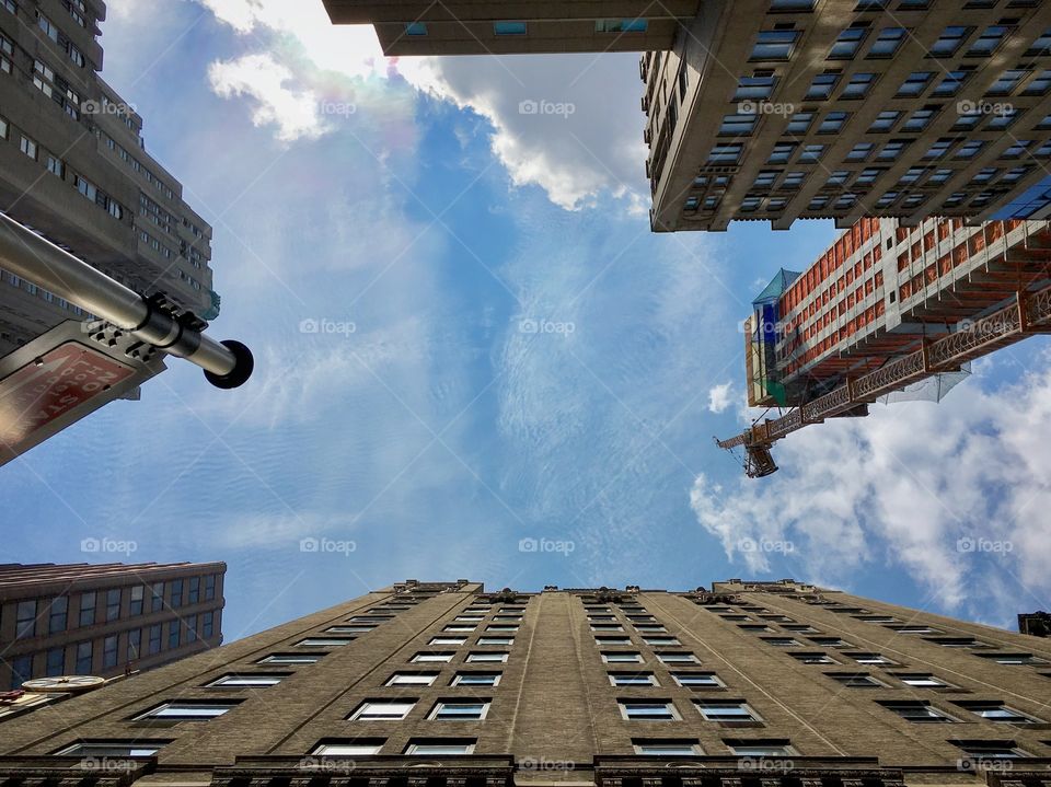 View of Sky and Manhattan High Rises and Skyscrapers in 2017