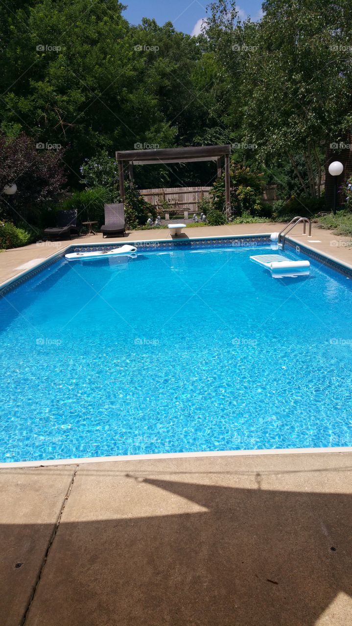 Summertime Pool. Pool before party starts.
