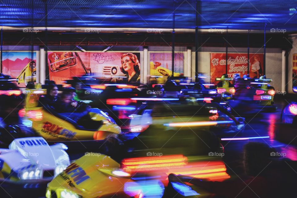 Bumper cars light trails