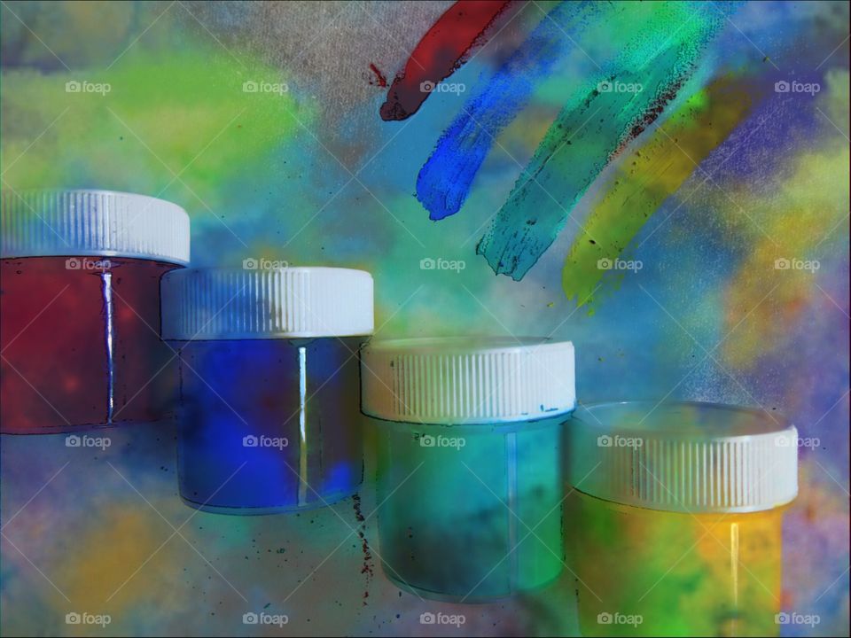 multicolored paints