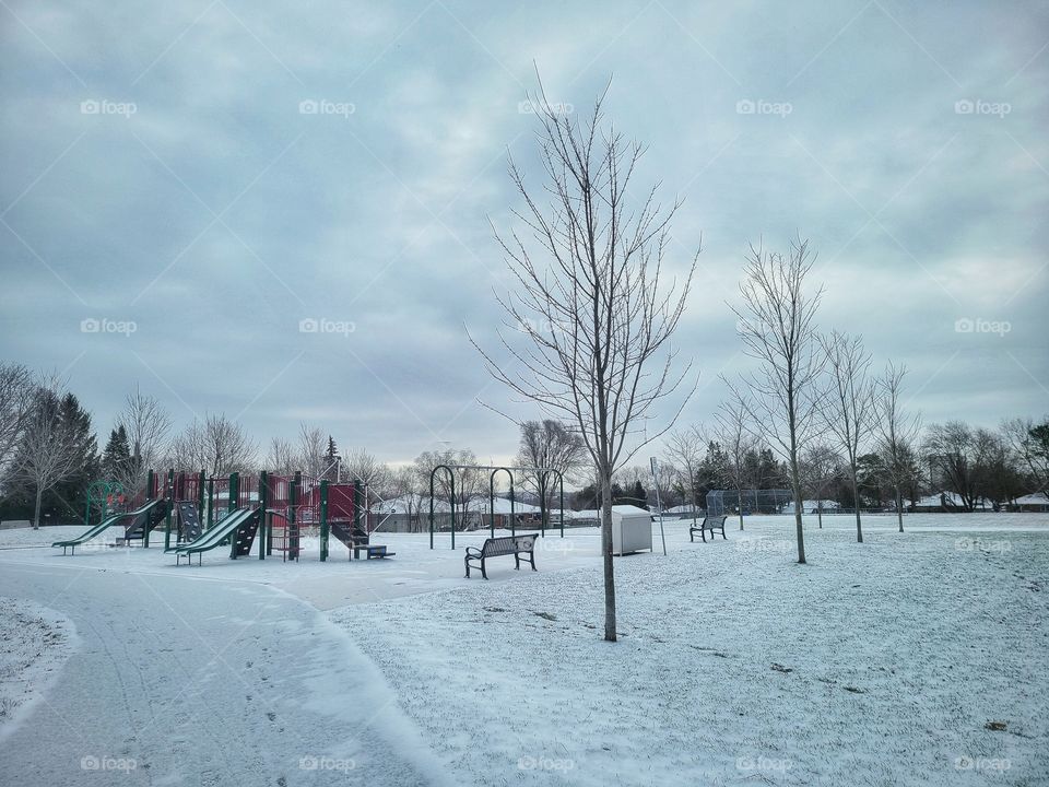 playground during winter
