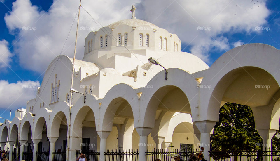 Big white church. 