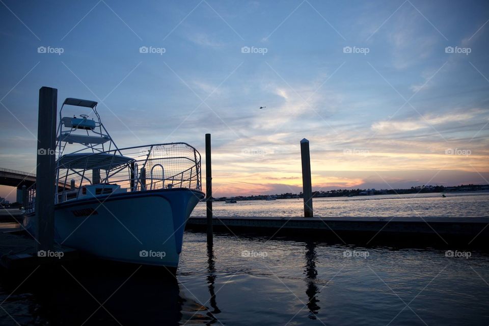 Orange beach sunset