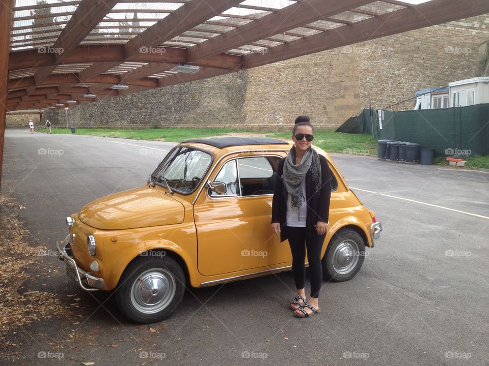 Tiny car for tiny girl . Welcome to Rome