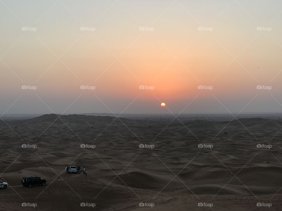 Sunset at Al Madam in the Dubai desert. £20.00. Amazing sunset view. 