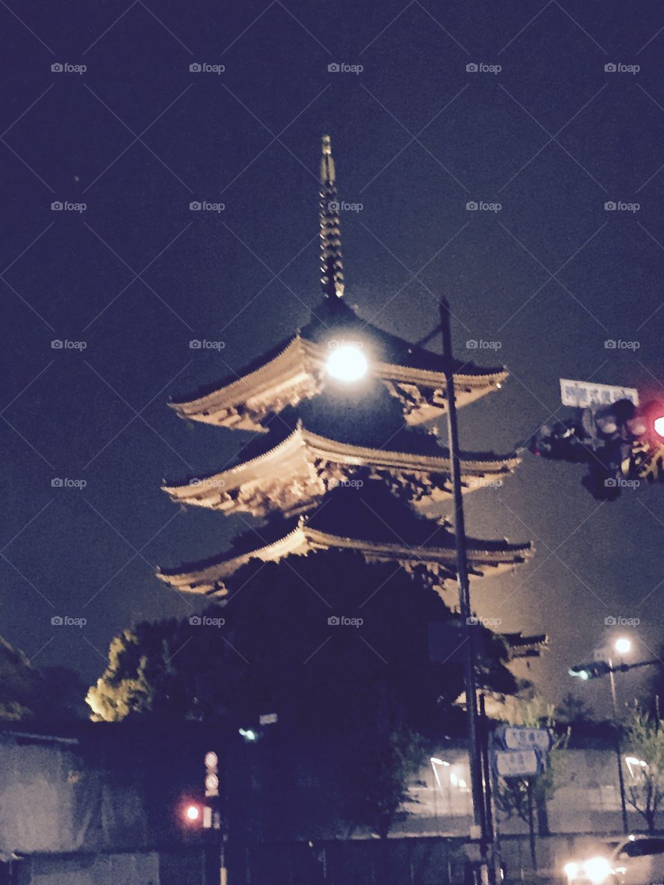toji temple. toji temple in night