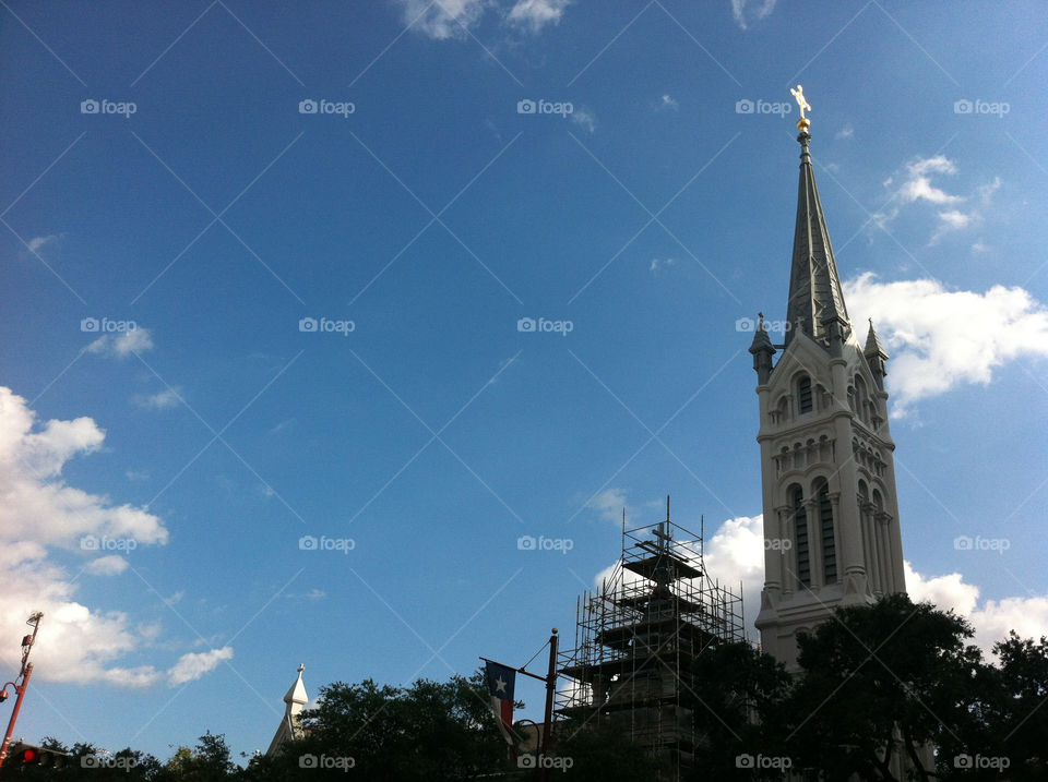church steeple by monolith