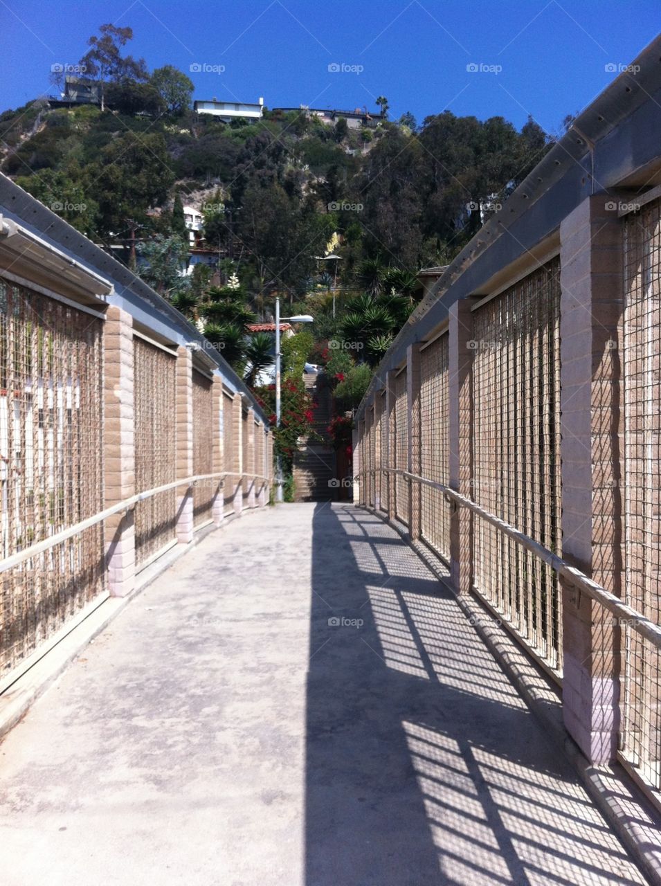 Footbridge in Malibu. Taken while crossing a footbridge over a highway from the ocean to the mountain in Malibu, CA.