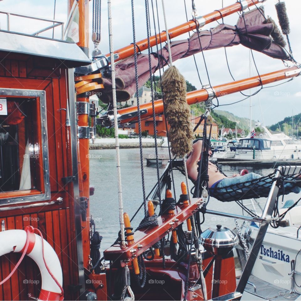 Sailing and relaxing