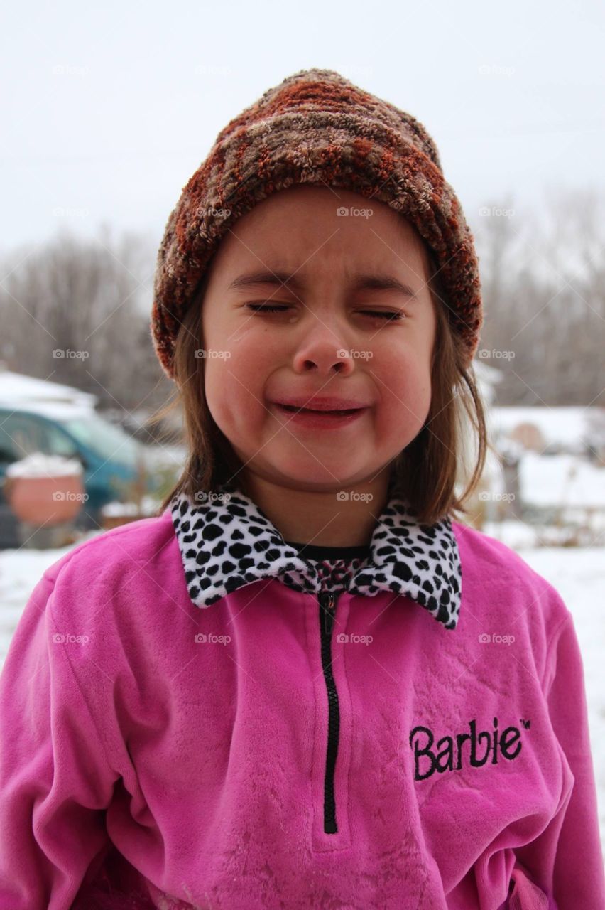 Close-up of a crying girl