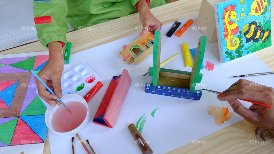 Child doing art work