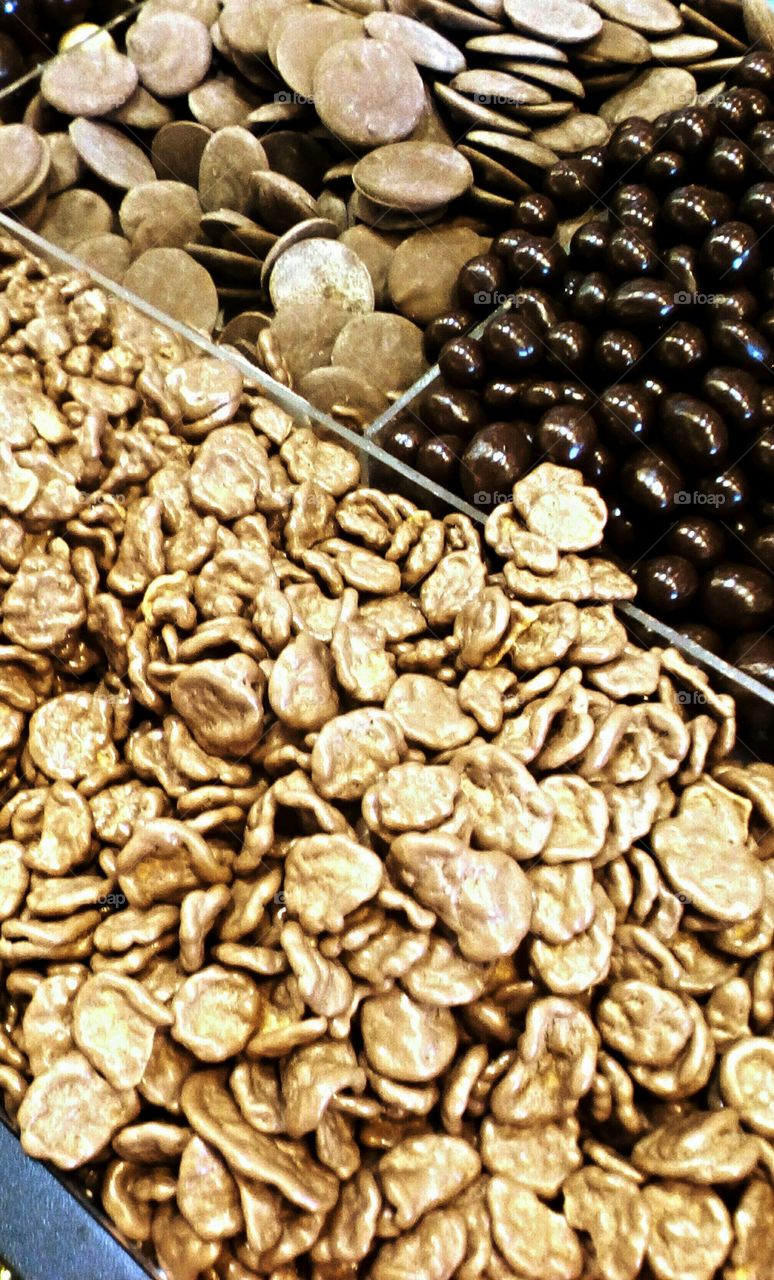 Diverse chocolate candies in store for 
sale