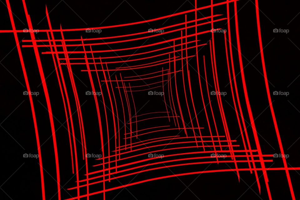 Close up of red rectangle shape on black background 