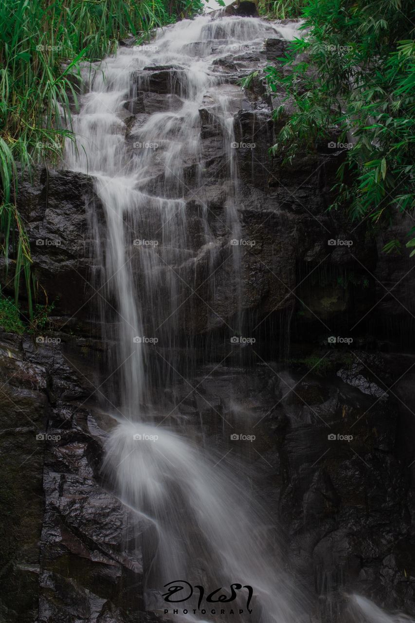 the beautiful waterfall