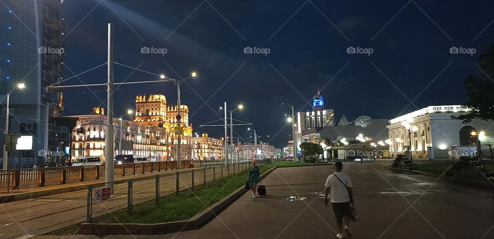 beautiful night windows light street view