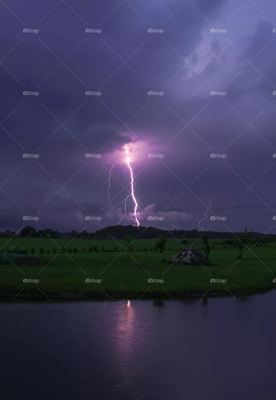Thunderstorm and lightning