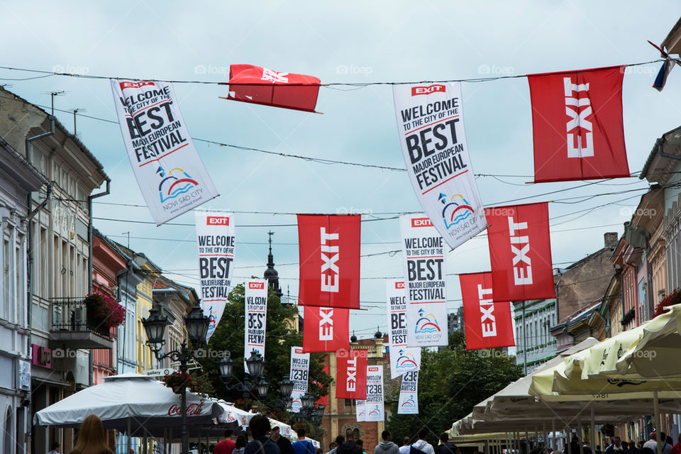 exit festival flags