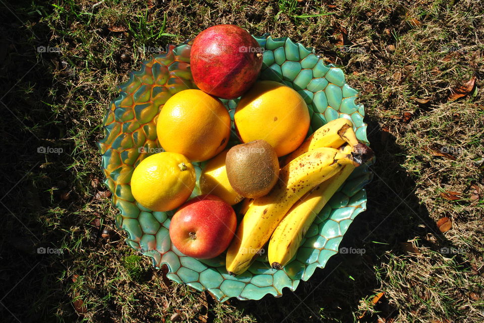 Fresh exotic fruit out in the sun