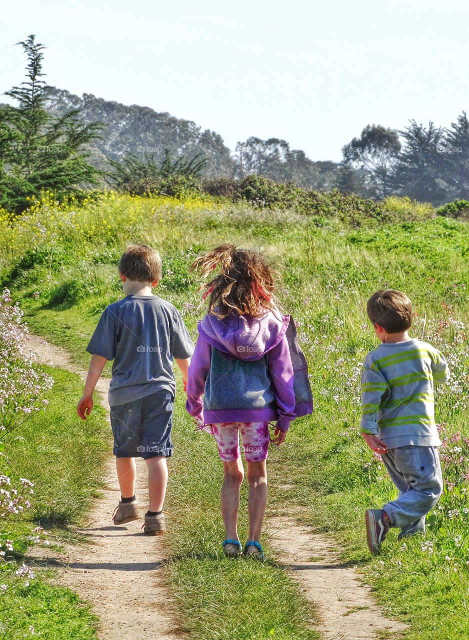 Children Hiking In California