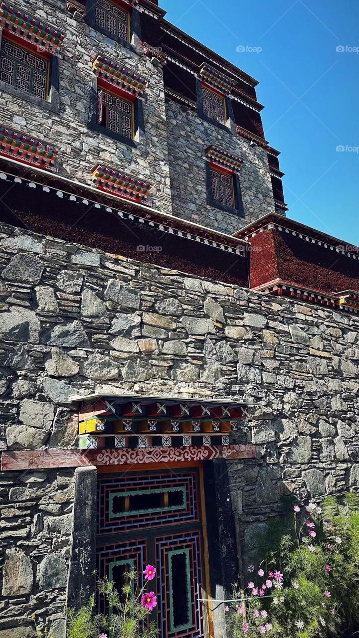 Folk architecture in central Qinghai China.