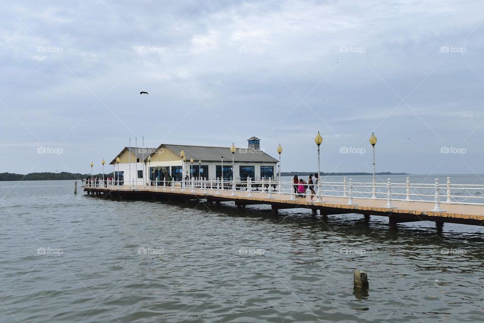 House on the sea. Dock in the harbor