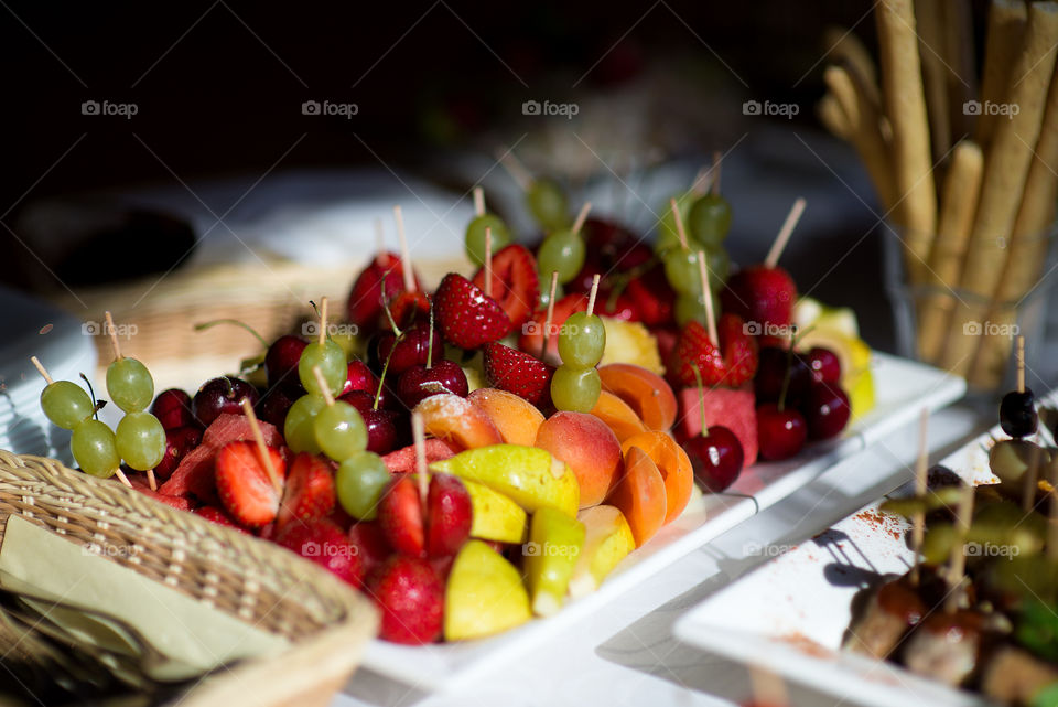 Fruit plate on a snack table