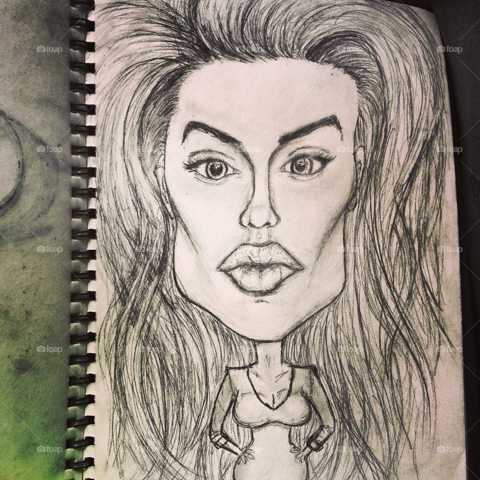 Caricature of Angelina Jolie.