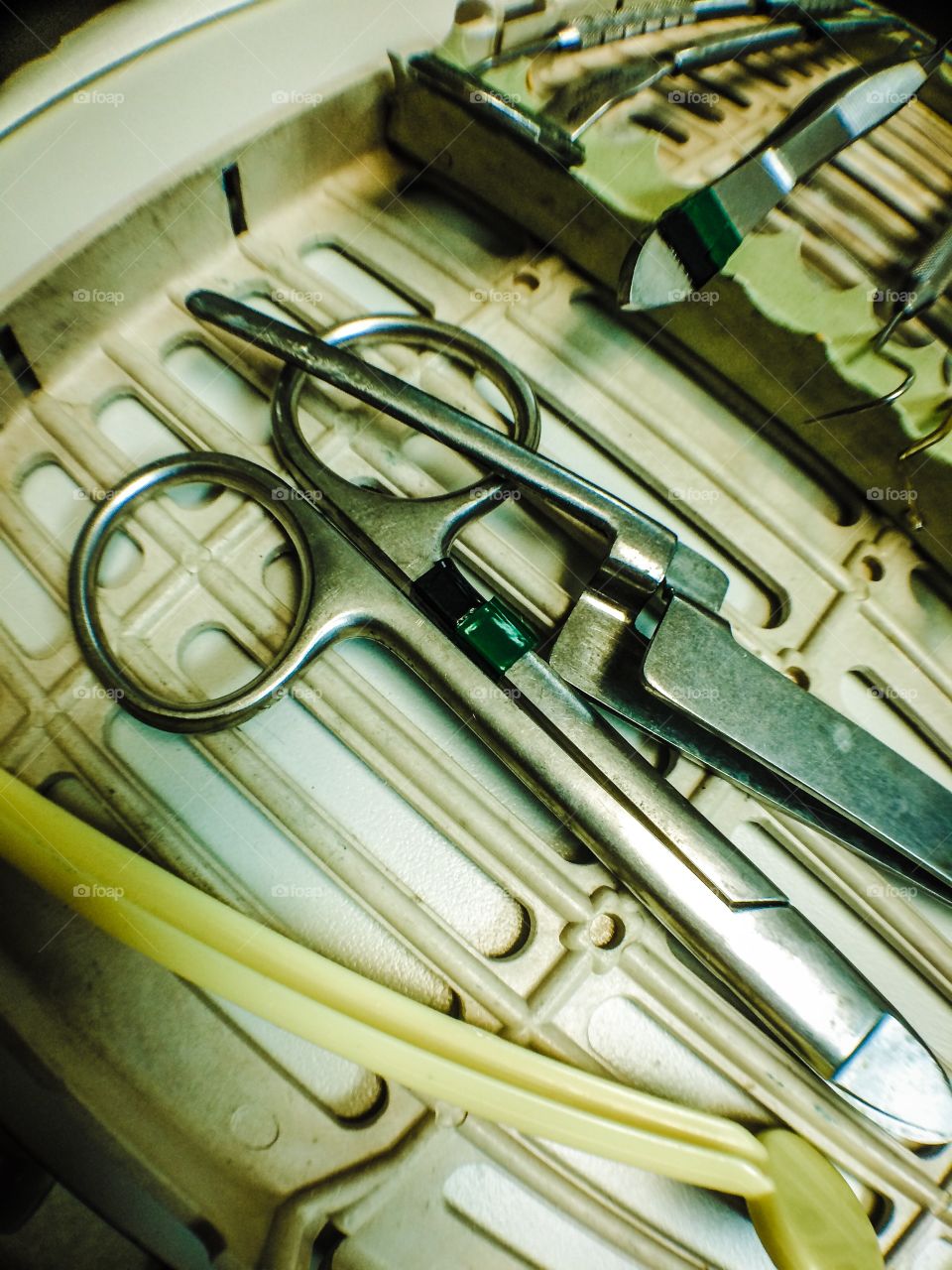 Dentist Visit. Ouch ahead! Scary instruments of the dentist.