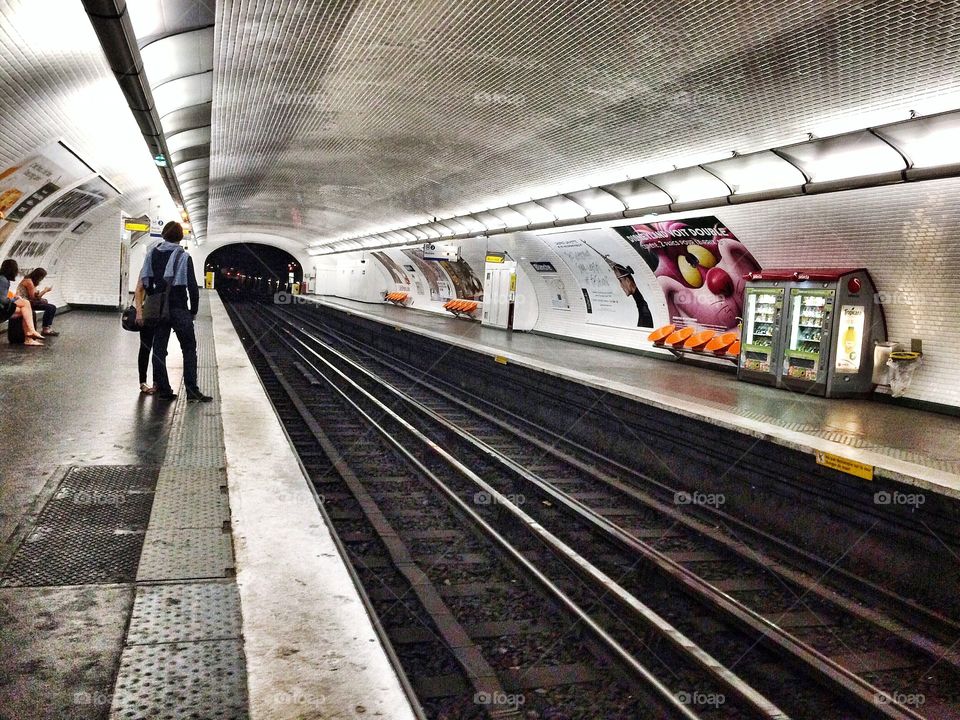 waiting for the metro  in Paris 