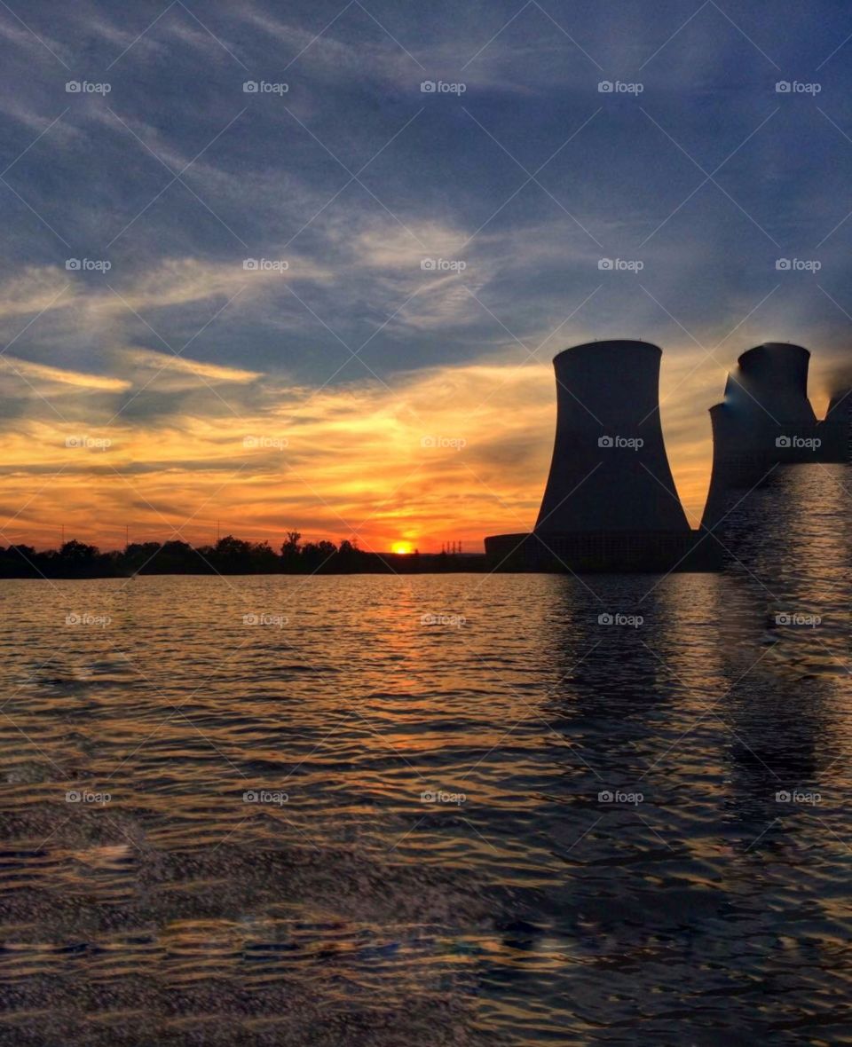 Watts Bar Cooling Towers at Sunset