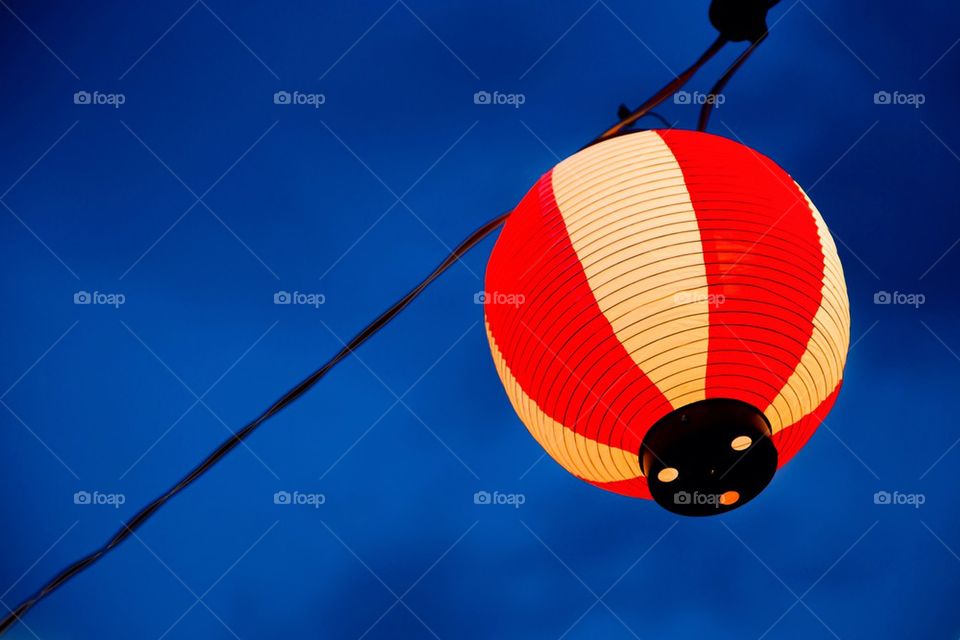 Japanese lantern hang on the rope