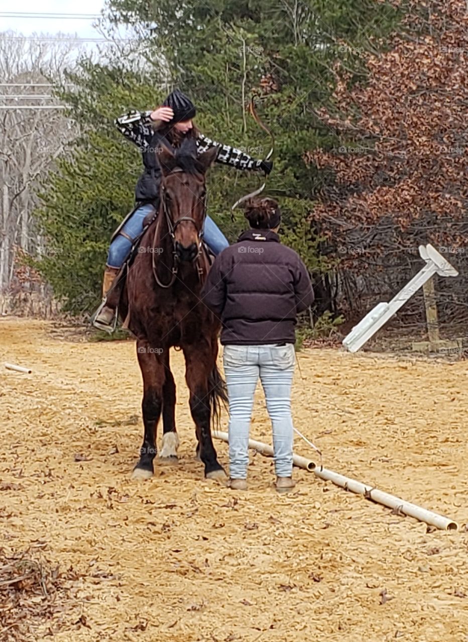 mounted archery lesson