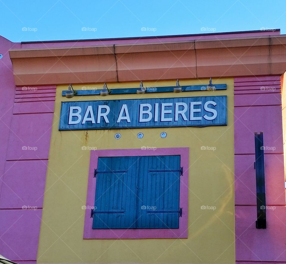 colorful bar window