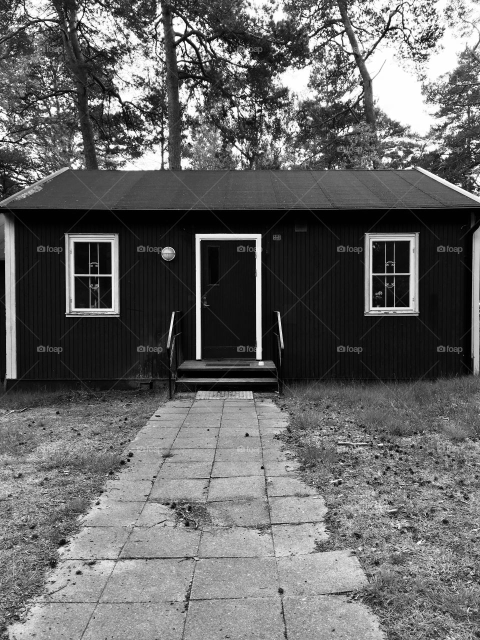 Beautiful building in black and white 