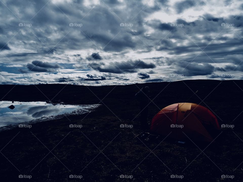 A night in the hills with a tent 
