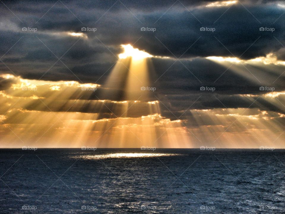 Sunset, Water, Dawn, Storm, Sea