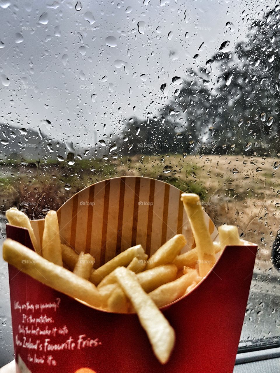 Fries on a rainy day