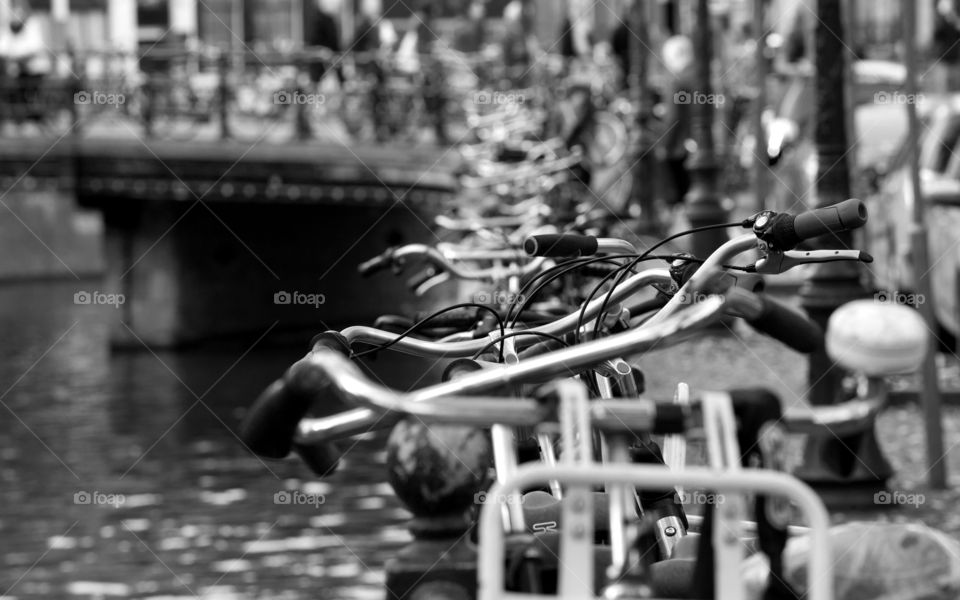 Parked bicycles in Amsterdam 