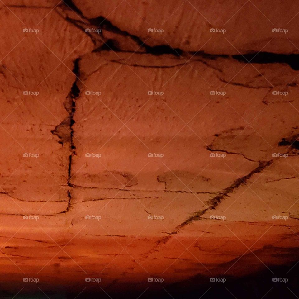 illuminated brick wall