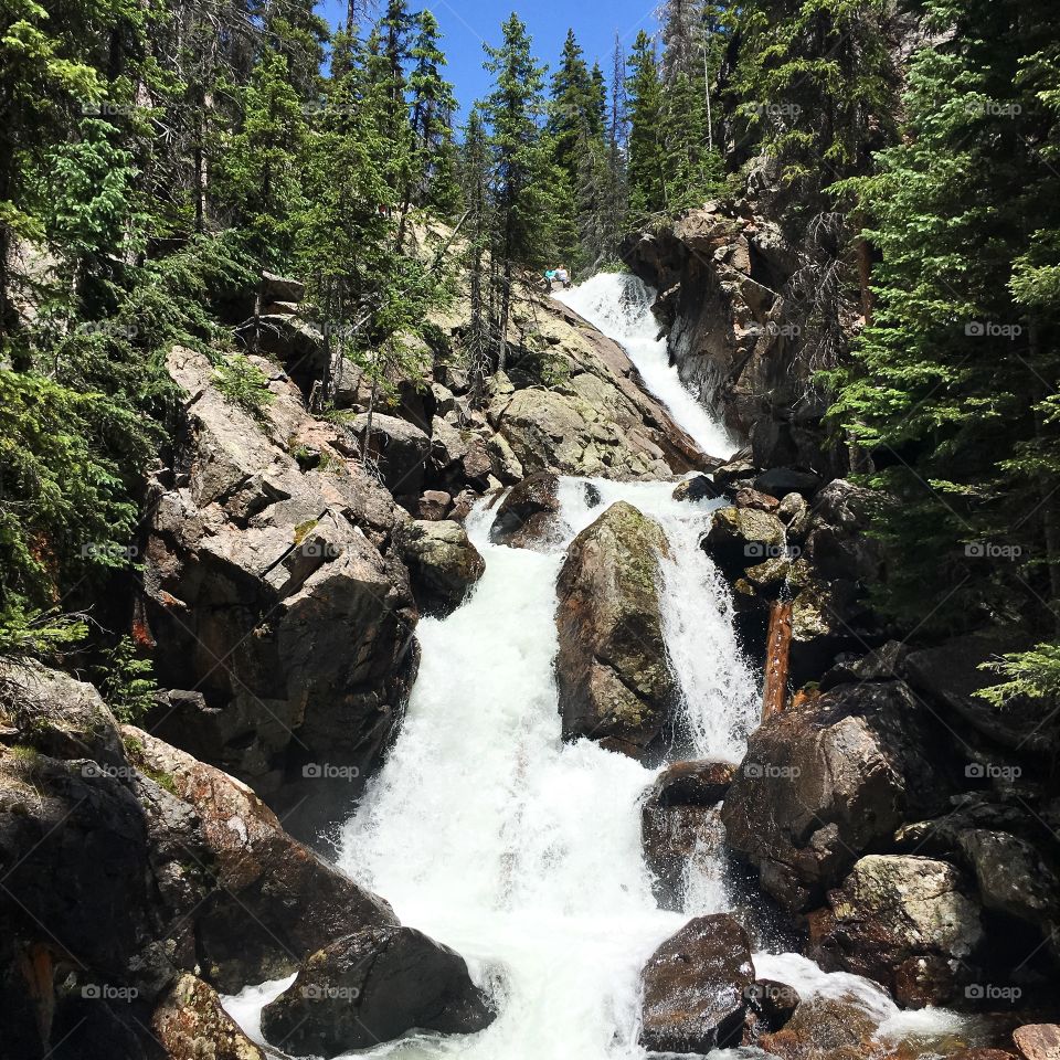 Water, Waterfall, No Person, Rock, Stream