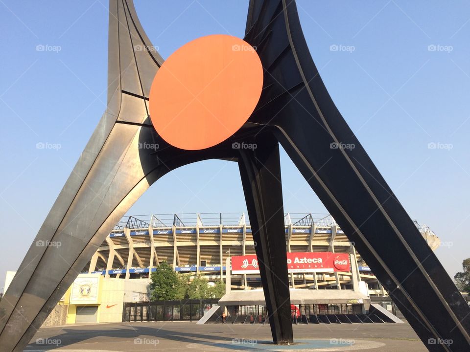 Red Sun by Calder located in front of The Azteca Stadium in Mexico City